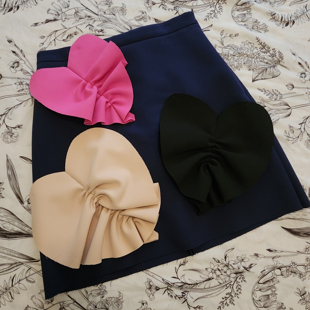 MSGM Blue and Pink Embellished Mini Pencil Skirt